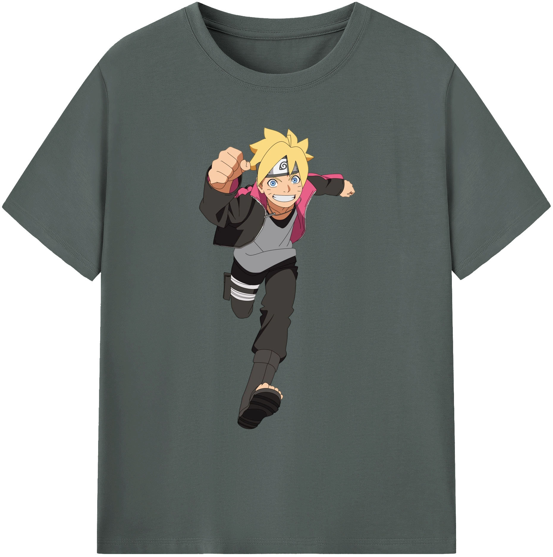 （画像用） NARUTO -ナルト- うずまき ボルト Uzumaki Boruto 綿100％ メンズ半袖Tシャツ｜肌触りやわらか＆通気性